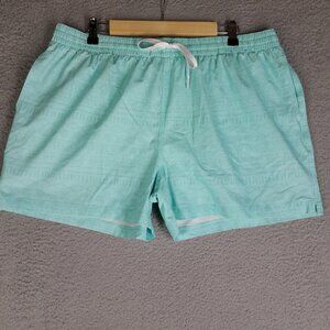 Chubbies Swim Trunks Shorts Adult XXL Aqua Blue Beach Tribal Print Brief Lined